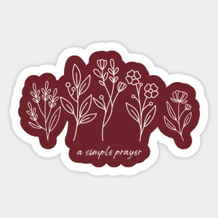 A Simple Prayer Design Sticker